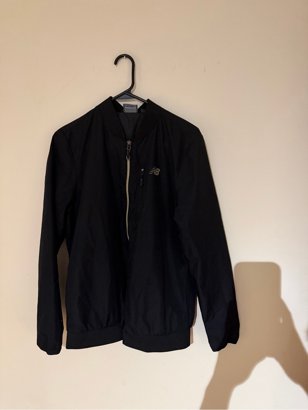 New Balance Black Men's Bomber Jacket with Subtle Logo